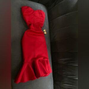 Express Strapless Red Dress